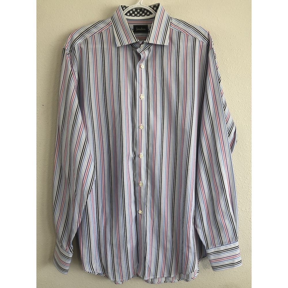 Neiman Marcus Men's Cotton Long Sleeve Button Down Shirt Size Large SZ L
